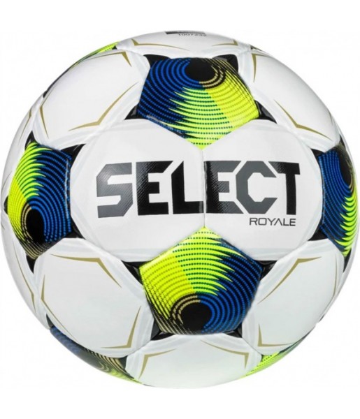 Piłka nożna Select FB Royale V26 110053 r.5 biało-niebiesko-żółta, ręcznie szyta z 32 paneli