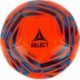 Pomarańczowo-niebieska piłka nożna Select Classic V25 160074 rozmiar 5 z połyskującą powierzchnią, ciemną grafiką i logo Select