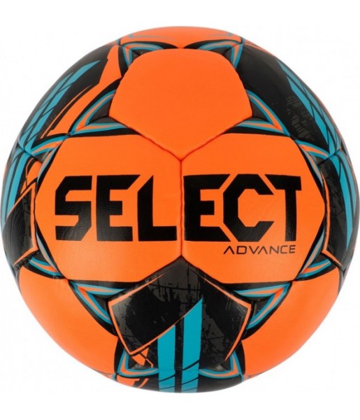 Pomarańczowo-niebieska piłka nożna Select Advance 121231 rozmiar 5, ręcznie szyta, z kontrastową grafiką i logo Select
