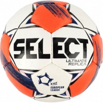 Piłka ręczna Select Ultimate European League V25 r.3 biało-pomarańczowo-granatowa, II gatunek, EHF Approved