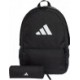Czarny plecak Adidas With Pencil Case 23 l JI8081 z białym logo, regulowanymi szelkami i osobnym piórnikiem zapinanym na zamek