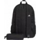Czarny plecak Adidas With Pencil Case 23 l JI8081 z białym logo, regulowanymi szelkami i osobnym piórnikiem zapinanym na zamek