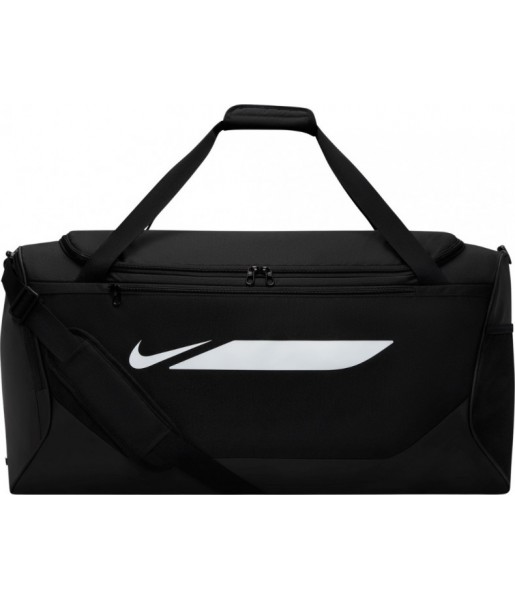Torba sportowa Nike Academy Team 95 l IO0917 010 czarna z białym logo i bocznymi kieszeniami