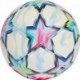 Biało-błękitna piłka nożna Adidas UCL Pro 26/27 League Stage KE9757 rozmiar 5 z kolorowymi gwiazdami i logo Ligi Mistrzów UEFA