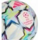 Biało-błękitna piłka nożna Adidas UCL Pro 26/27 League Stage KE9757 rozmiar 5 z kolorowymi gwiazdami i logo Ligi Mistrzów UEFA