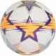 Biało-pomarańczowo-fioletowa piłka nożna Adidas UCL Womens Mini KE5143 rozmiar 1 z piankowym rdzeniem i grafiką Ligi Mistrzyń