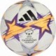 Biało-pomarańczowo-fioletowa piłka nożna Adidas UCL Womens Pro KE5141 r. 5 z grafiką Ligi Mistrzyń UEFA i czarnym logo Adidas