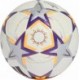 Biało-pomarańczowo-fioletowa piłka nożna Adidas UCL Womens Pro KE5141 r. 5 z grafiką Ligi Mistrzyń UEFA i czarnym logo Adidas