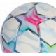 Biało-błękitna piłka Adidas UCL Mini 26/27 KE9770 rozmiar 1 z piankowym rdzeniem, kolorowymi gwiazdami i logo UEFA Champions Lea