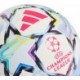 Biało-błękitna piłka nożna halowa Adidas UCL Pro Sala KE9772 rozmiar 4 z kolorowymi gwiazdami i logo UEFA Champions League
