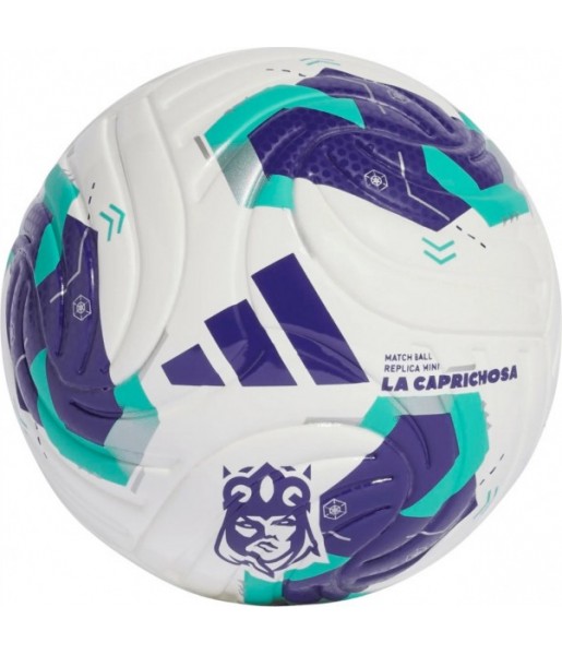 Piłka nożna Adidas Queens League Mini KE8233 biało-fioletowo-turkusowa z piankowym rdzeniem