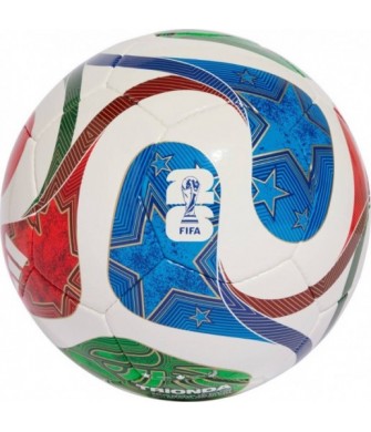 Piłka Nożna Halowa Adidas World Cup 26 Trionda Pro Sala Rozmiar 4 JD8033 Biało-Niebiesko-Czerwona