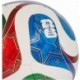Biało-niebiesko-czerwona piłka halowa Adidas Trionda Pro Sala JD8033 r. 4 z zielonymi detalami