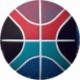 Piłka do koszykówki Molten B7G2000-E5Z EuroBasket 2025 czarno-niebiesko-czerwona rozmiar 7
