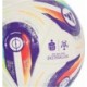 Biało-fioletowo-pomarańczowa piłka Adidas Ekstraklasa Pro JY1297 r. 5 z logo Ekstraklasy