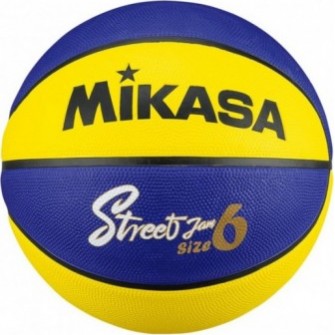 Piłka do koszykówki Mikasa BB602B-YBLBK niebiesko-żółta z chropowatą gumową powierzchnią