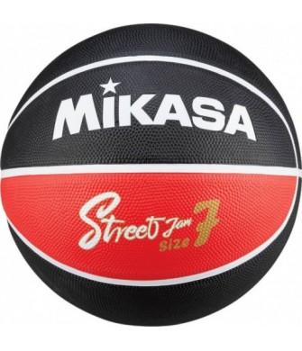 Piłka koszykowa Mikasa BB702B-BKRW czarno-czerwono-biała, gumowa do gry outdoor