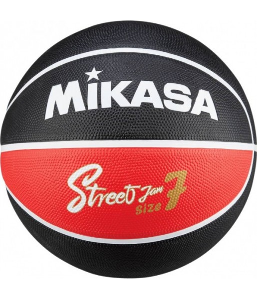 Piłka koszykowa Mikasa BB702B-BKRW czarno-czerwono-biała, gumowa do gry outdoor