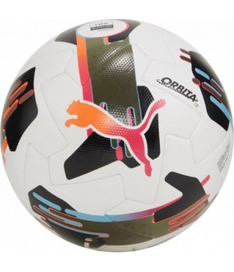 Piłka nożna Puma Orbita 1 TB FIFA Quality Pro biało-czarno-pomarańczowa rozmiar 5