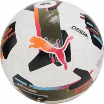 Piłka nożna Puma Orbita 1 TB FIFA Quality Pro biało-czarno-pomarańczowa rozmiar 5