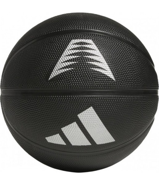 Piłka do koszykówki Adidas Anthony Edwards KV9438 czarna ze srebrnym logo, gumowa indoor outdoor