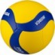 Piłka siatkowa Mikasa V360W r.5 żółto-niebieska z miękką powierzchnią PU i 18-panelową szytą konstrukcją