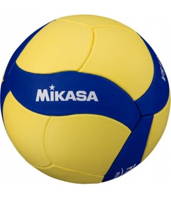 Piłka siatkowa Mikasa VS123W L r.5 żółto-niebieska, lekka 230–250 g z miękką powierzchnią EVA