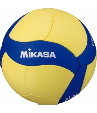 Piłka siatkowa Mikasa VS123W SL r.5 żółto-niebieska, lekka 200–220 g z miękką powierzchnią EVA dla dzieci