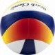 Biało-żółto-niebieska piłka siatkowa plażowa Mikasa Beach Classic BV552C r. 5 z logo Mikasa