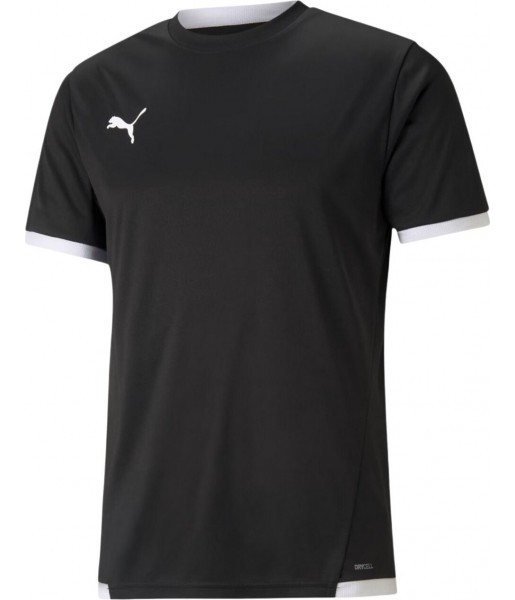 Koszulka sportowa Puma teamLIGA Jersey 704917 03 czarna z technologią dryCELL i wstawkami z siateczki do piłki nożnej