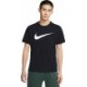 Koszulka męska Nike NSW Tee Icon Swoosh DC5094 010 czarna z dużym białym logo Swoosh i wygodnym standardowym krojem