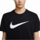 Koszulka męska Nike NSW Tee Icon Swoosh DC5094 010 czarna z dużym białym logo Swoosh i wygodnym standardowym krojem