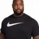 Koszulka męska Nike NSW Tee Icon Swoosh DC5094 010 czarna z dużym białym logo Swoosh i wygodnym standardowym krojem