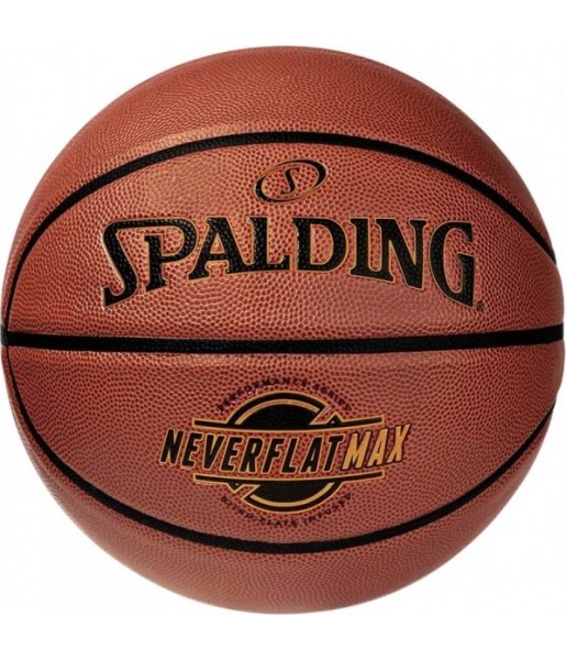 Piłka do koszykówki Spalding NeverFlat Max 76669Z brązowa ze skóry kompozytowej