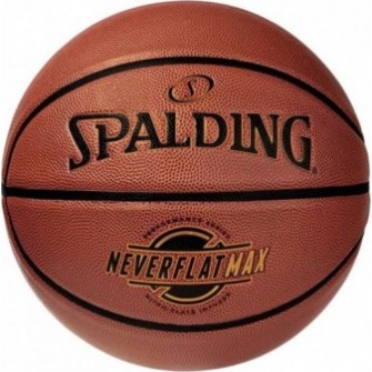 Piłka do koszykówki Spalding NeverFlat Max 76669Z brązowa ze skóry kompozytowej