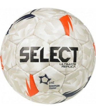 Piłka ręczna Select Replica EHF European League V26 220048 biało-szara, ręcznie szyta z pianką 3 mm i pęcherzem Zero-Wing