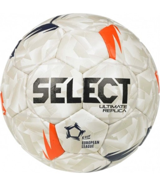 Piłka ręczna Select Replica EHF European League V26 220048 biało-szara, ręcznie szyta z pianką 3 mm i pęcherzem Zero-Wing