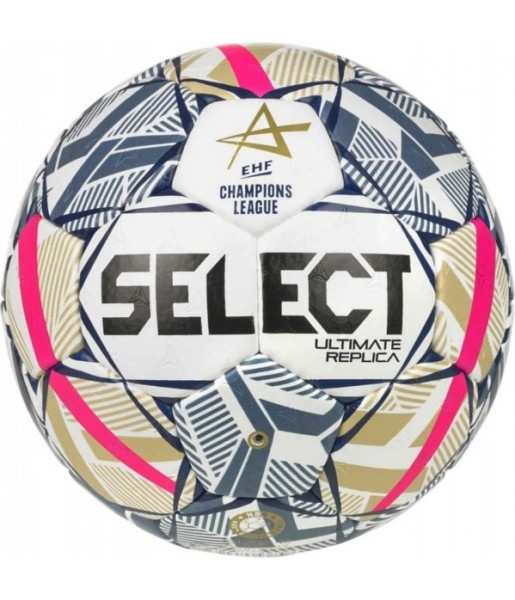 Piłka ręczna Select Replica EHF Champions League V26 220045 biało-szara, ręcznie szyta z pęcherzem Zero-Wing i pianką 3 mm