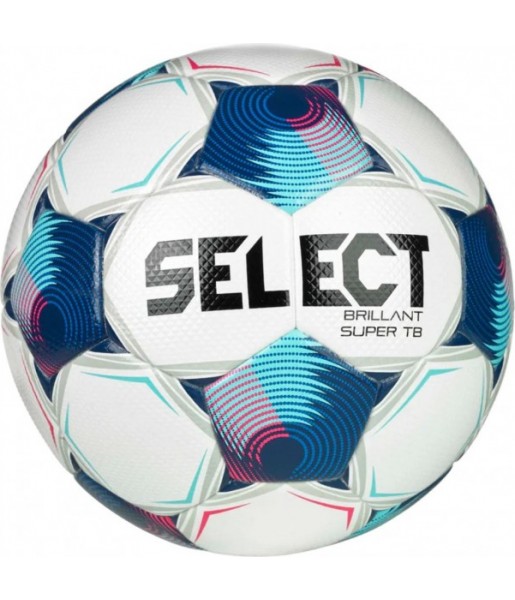 Piłka nożna Select Brillant Super FIFA Quality Pro V25 biało-niebieska rozmiar 5, 32 panele i strukturalna powierzchnia 3D