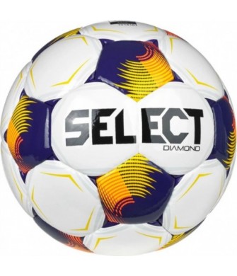 Piłka nożna Select Diamond V26 biało-pomarańczowa rozmiar 4 FIFA Basic, ręcznie szyta z 32 paneli i powierzchnią TPU