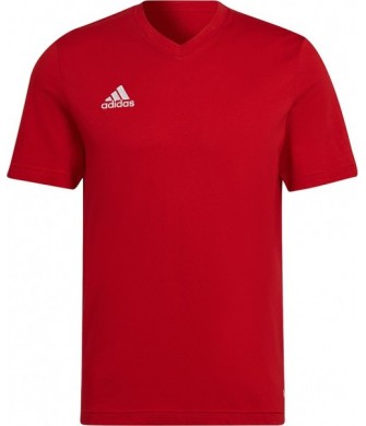 Koszulka męska Adidas Entrada 22 Tee czerwona. 100% bawełna, regularny krój i dekolt V. Wygodna na co dzień i dla klubów. Kup w 