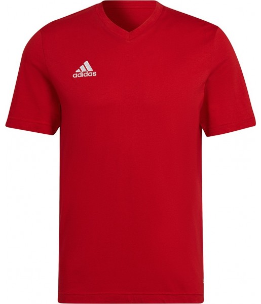 Koszulka męska Adidas Entrada 22 Tee czerwona. 100% bawełna, regularny krój i dekolt V. Wygodna na co dzień i dla klubów. Kup w 