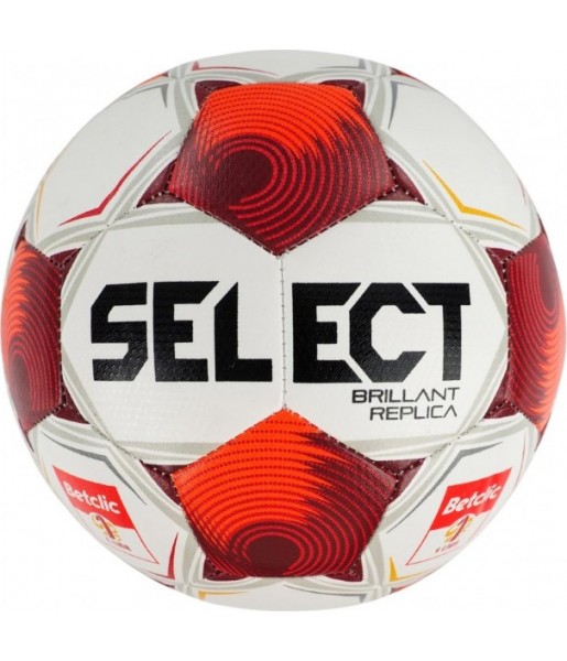 Piłka nożna Select Brillant Replica Betclic 1 Liga V25 161391 biało-czerwona rozmiar 5 z pęcherzem Zero-Wing