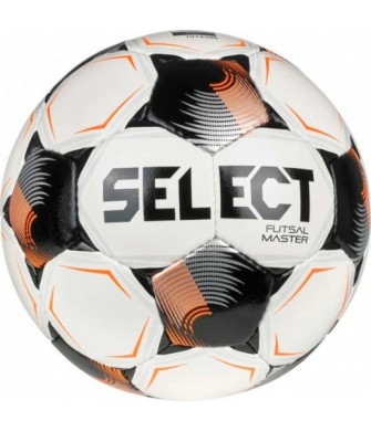 Piłka nożna halowa Select Futsal Master Grain V26 1014386 310020 biało-czarno-pomarańczowa rozmiar 4 FIFA Basic