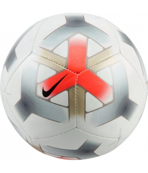 Piłka nożna Nike Skills Mini IQ0648 100 biało-szaro-złota rozmiar 1 z czerwonym logo Nike