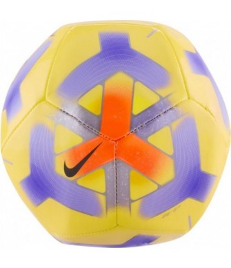 Piłka nożna Nike Skills Mini IQ0648 710 żółto-fioletowa rozmiar 1 z gumową dętką i logo Nike
