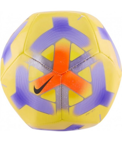 Piłka nożna Nike Skills Mini IQ0648 710 żółto-fioletowa rozmiar 1 z gumową dętką i logo Nike