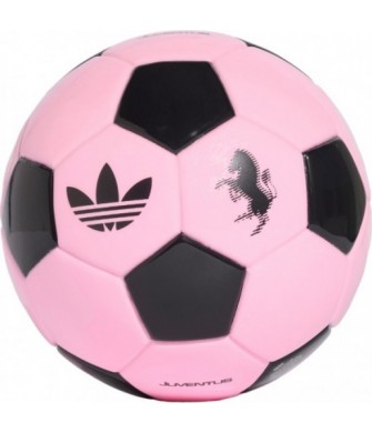 Piłka nożna Adidas Juventus Away Mini 26/27 KE5117 różowo-czarna rozmiar 1 z godłem Juventusu