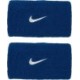 Frotki na rękę Nike Swoosh Wristbands 2 szt. N1012406400 niebieskie z białym haftowanym logo Nike