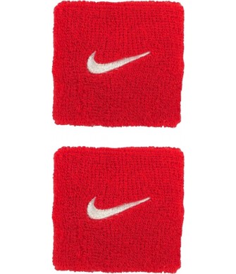 Frotki na rękę Nike Swoosh Wristbands 2 szt. N1012405610 czerwone z białym logo Nike